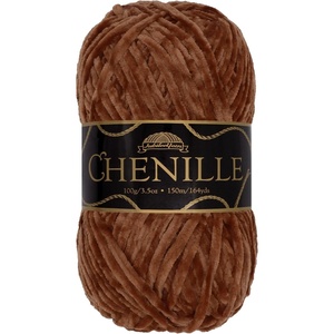 image:imageJubileeYarn Chenille Yarn  100gSkein Worsted Polyester  Algae  2 Skeins107 Coffee Bean