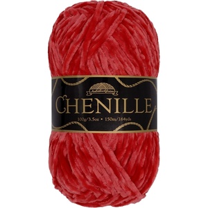 image:imageJubileeYarn Chenille Yarn  100gSkein Worsted Polyester  Algae  2 Skeins109 Rouge
