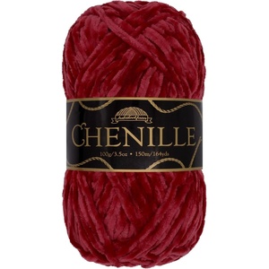 image:imageJubileeYarn Chenille Yarn  100gSkein Worsted Polyester  Algae  2 Skeins122 Garnet