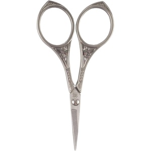 image:imageJubileeYarn Chinese Wing amp Cloud Embroidery Craft Scissors  Antique Silver  1 ScissorSun Motif  Brushed Nickel