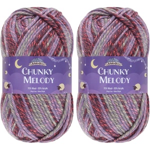 image:imageJubileeYarn Chunky Melody Yarn  100gSkein Bulky Wool Blend  Sea Mist  2 Skeins03 Fireking Purple