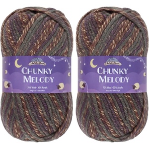 image:imageJubileeYarn Chunky Melody Yarn  100gSkein Bulky Wool Blend  Sea Mist  2 Skeins07 Fieldstone Purple