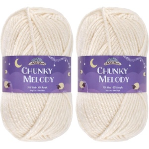 image:imageJubileeYarn Chunky Melody Yarn  100gSkein Bulky Wool Blend  Sea Mist  2 Skeins09 White