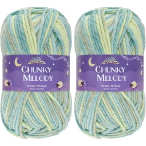 image:imageJubileeYarn Chunky Melody Yarn  100gSkein Bulky Wool Blend  Sea Mist  2 Skeins16 Sea Mist