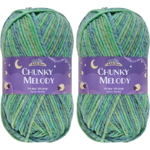 image:imageJubileeYarn Chunky Melody Yarn  100gSkein Bulky Wool Blend  Sea Mist  2 Skeins17 Atlantis