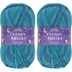 image:imageJubileeYarn Chunky Melody Yarn  100gSkein Bulky Wool Blend  Sea Mist  2 Skeins18 Beachfront Blue