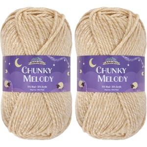 image:imageJubileeYarn Chunky Melody Yarn  100gSkein Bulky Wool Blend  Sea Mist  2 Skeins22 Oyster Heather