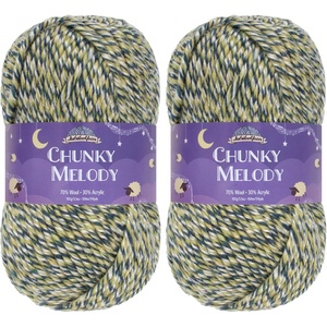 image:imageJubileeYarn Chunky Melody Yarn  100gSkein Bulky Wool Blend  Sea Mist  2 Skeins24 Lake Front