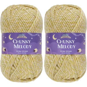 image:imageJubileeYarn Chunky Melody Yarn  100gSkein Bulky Wool Blend  Sea Mist  2 Skeins27 Baby Key Lime