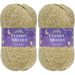 image:imageJubileeYarn Chunky Melody Yarn  100gSkein Bulky Wool Blend  Sea Mist  2 Skeins28 Sage Heather