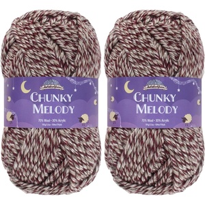 image:imageJubileeYarn Chunky Melody Yarn  100gSkein Bulky Wool Blend  Sea Mist  2 Skeins31 Purple Haze