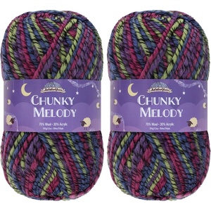 image:imageJubileeYarn Chunky Melody Yarn  100gSkein Bulky Wool Blend  Sea Mist  2 Skeins38 Starling