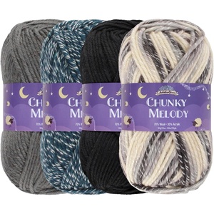 image:imageJubileeYarn Chunky Melody Yarn  100gSkein Bulky Wool Blend  Shades of Orange  4 SkeinsShades of Grey