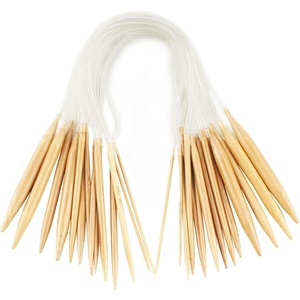 image:imageJubileeYarn Circular Bamboo Knitting Needles  24  Carbonized Brown  15 SizesNatural