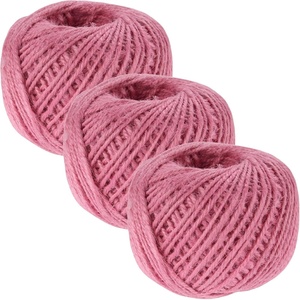 image:imageJubileeYarn Crafty Jute Twine Cord String for Artwork DIY Crafts Gift Wrapping and Gardening  675 feet 205 Meters 2mm Thick  Natural  3 Balls  3 Balls For Artwork amp DIY Crafts Gift Wrapping GardeningRose Red
