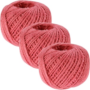 image:imageJubileeYarn Crafty Jute Twine Cord String for Artwork DIY Crafts Gift Wrapping and Gardening  675 feet 205 Meters 2mm Thick  Natural  3 Balls  3 Balls For Artwork amp DIY Crafts Gift Wrapping GardeningPink