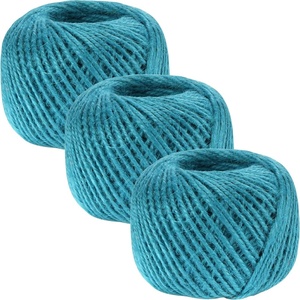 image:imageJubileeYarn Crafty Jute Twine Cord String for Artwork DIY Crafts Gift Wrapping and Gardening  675 feet 205 Meters 2mm Thick  Natural  3 Balls  3 Balls For Artwork amp DIY Crafts Gift Wrapping GardeningLake Blue