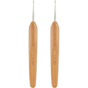 image:imageJubileeYarn Crochet Hooks wBamboo Handle  US G6  Carbonized Brown  2pc SetCarbonized Finish