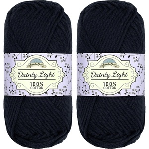 image:imageJubileeYarn Dainty Light Yarn  100gSkein Worsted Cotton  Moon Beam  4 Skeins001 Witching Hour Black
