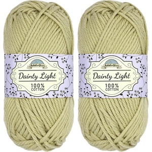 image:imageJubileeYarn Dainty Light Yarn  100gSkein Worsted Cotton  Moon Beam  4 Skeins006 Celedon Green