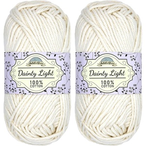 image:imageJubileeYarn Dainty Light Yarn  100gSkein Worsted Cotton  Moon Beam  4 Skeins012 Icicle