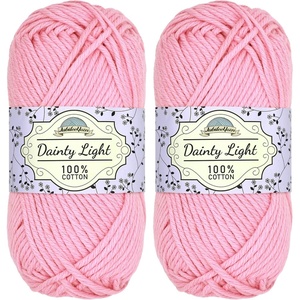 image:imageJubileeYarn Dainty Light Yarn  100gSkein Worsted Cotton  Moon Beam  4 Skeins103 Marina Pink