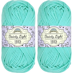 image:imageJubileeYarn Dainty Light Yarn  100gSkein Worsted Cotton  Moon Beam  4 Skeins108 Marina Green