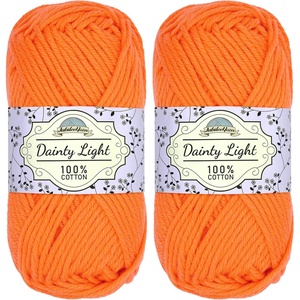 image:imageJubileeYarn Dainty Light Yarn  100gSkein Worsted Cotton  Moon Beam  4 Skeins1359 Orange Peel