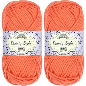 image:imageJubileeYarn Dainty Light Yarn  100gSkein Worsted Cotton  Moon Beam  4 Skeins1546 Living Coral