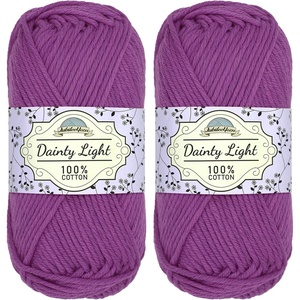 image:imageJubileeYarn Dainty Light Yarn  100gSkein Worsted Cotton  Moon Beam  4 Skeins202 Lilac Spray