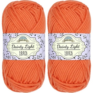 image:imageJubileeYarn Dainty Light Yarn  100gSkein Worsted Cotton  Moon Beam  4 Skeins203 Coral Bay
