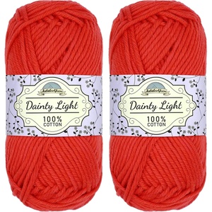 image:imageJubileeYarn Dainty Light Yarn  100gSkein Worsted Cotton  Moon Beam  4 Skeins205 Hearts Red