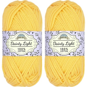 image:imageJubileeYarn Dainty Light Yarn  100gSkein Worsted Cotton  Moon Beam  4 Skeins206 Super Sunshine