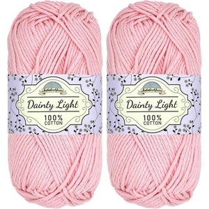 image:imageJubileeYarn Dainty Light Yarn  100gSkein Worsted Cotton  Moon Beam  4 Skeins305 Primrose Pink