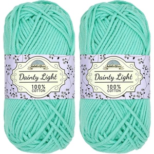 image:imageJubileeYarn Dainty Light Yarn  100gSkein Worsted Cotton  Moon Beam  4 Skeins308 Caribbean Green