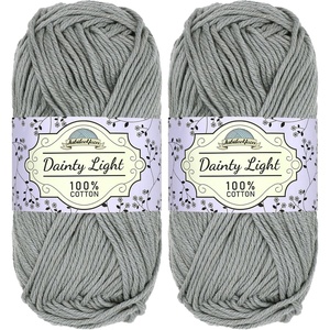image:imageJubileeYarn Dainty Light Yarn  100gSkein Worsted Cotton  Moon Beam  4 Skeins310 Sterling Grey
