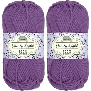 image:imageJubileeYarn Dainty Light Yarn  100gSkein Worsted Cotton  Moon Beam  4 Skeins3513 Grape Compote