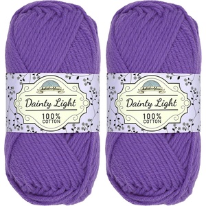 image:imageJubileeYarn Dainty Light Yarn  100gSkein Worsted Cotton  Moon Beam  4 Skeins3838 Ultra Violet
