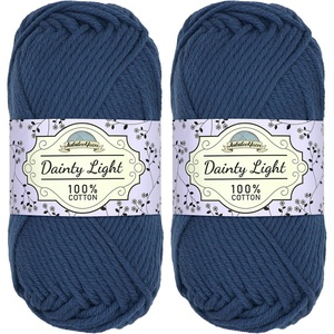 image:imageJubileeYarn Dainty Light Yarn  100gSkein Worsted Cotton  Moon Beam  4 Skeins4029 Navy