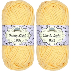 image:imageJubileeYarn Dainty Light Yarn  100gSkein Worsted Cotton  Moon Beam  4 Skeins506 Light Yellow