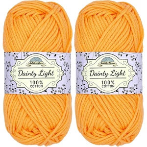 image:imageJubileeYarn Dainty Light Yarn  100gSkein Worsted Cotton  Moon Beam  4 Skeins509 Bright Orange