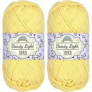 image:imageJubileeYarn Dainty Light Yarn  100gSkein Worsted Cotton  Moon Beam  4 Skeins600 Light Buttercream