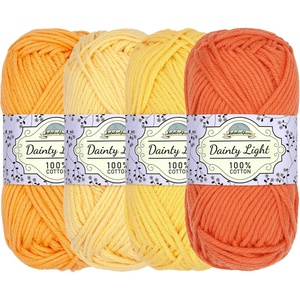 image:imageJubileeYarn Dainty Light Yarn  100gSkein Worsted Cotton  Shades of Pink  4 Skeins93 Shades of Yellow