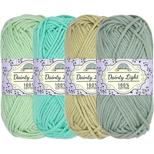 image:imageJubileeYarn Dainty Light Yarn  100gSkein Worsted Cotton  Shades of Pink  4 Skeins95 Shades of Green