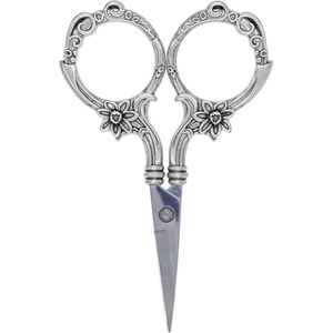 image:imageJubileeYarn Decorative Floral Embroidery Craft Scissors  Antique Silver  1 ScissorBlooming  Silver