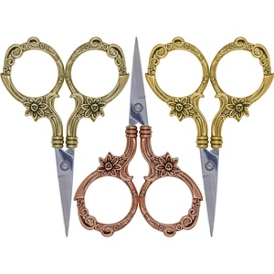 image:imageJubileeYarn Decorative Floral Embroidery Craft Scissors  Antique Silver  1 ScissorBronze  Copper  Gold