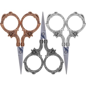 image:imageJubileeYarn Decorative Floral Embroidery Craft Scissors  Antique Silver  1 ScissorCopper  Gunmetal  Silver