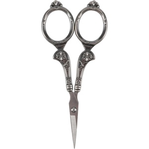 image:imageJubileeYarn Decorative Floral Embroidery Craft Scissors  Antique Silver  1 ScissorFlourish  Gunmetal