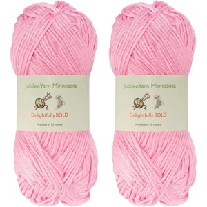 image:imageJubileeYarn Delightfully Bold Yarn  100gSkein Worsted Bamboo Rayon  Aqua Blue Sea  2 Skeins02 Shy Blush