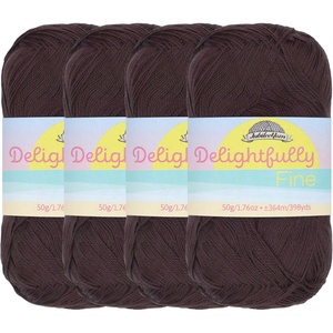image:imageJubileeYarn Delightfully Fine Yarn  50gSkein Lace Bamboo Rayon  Pastel Pink  4 Skeins110 Dark Brown